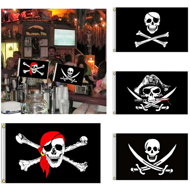 Details about  / 60x90cm KTV Skull Banner Halloween Decor Bar UV Fade Resistant Pirate Flag